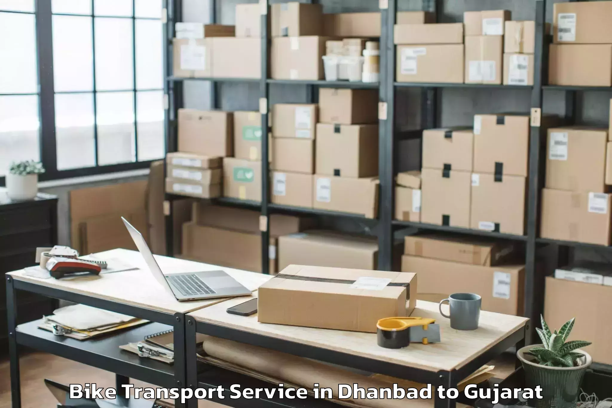 Professional Dhanbad to Dhuwaran Bike Transport